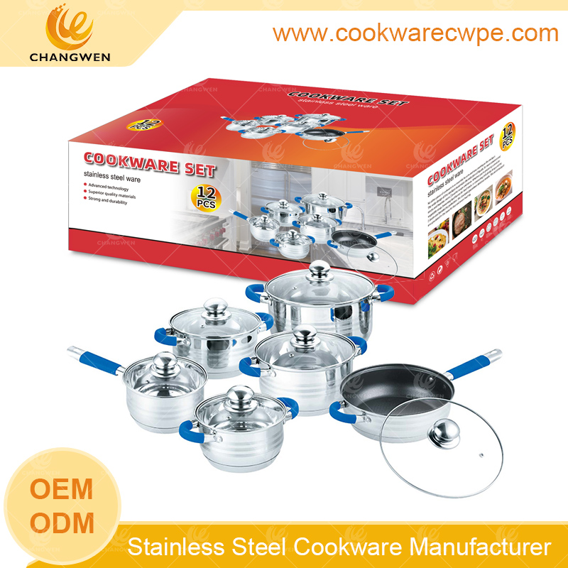 Customized cookware nonstick set stainless steel pans and pots frying pan saucepan cookware set price CW51003-14Y01