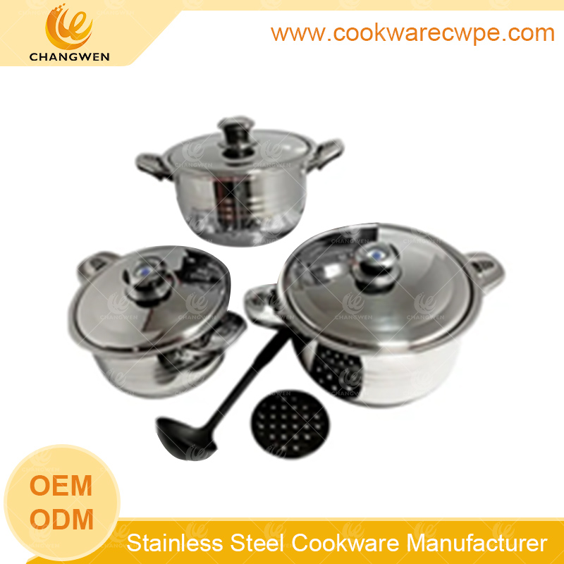 stainless steel wholesale pots and pans set nonstick cookware set cooking pan 6pcs wide edge safest cookware on the market CW51006-06N01