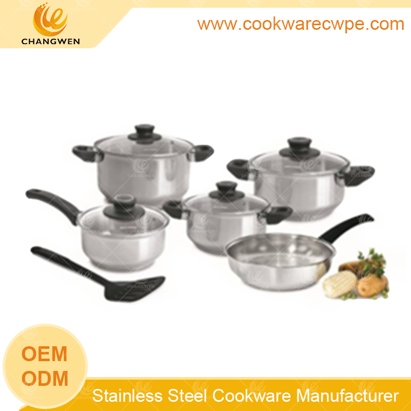 wholesale pots and pans 10pcs cookware set stainless steel  frying pan pots and pans cook pan cooking pots  kitchen cookware manufacturers CW51010-10N01