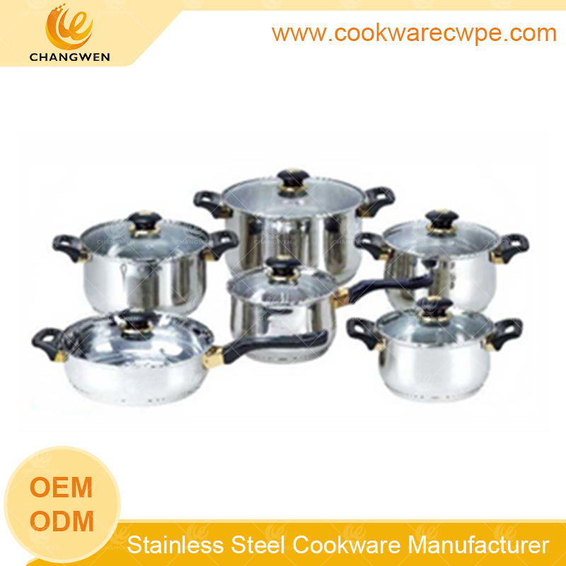 made in cookware cost frying pan stainless steel cookware kitchenware set saucepot nonstick cookware factory CW51010-12N01